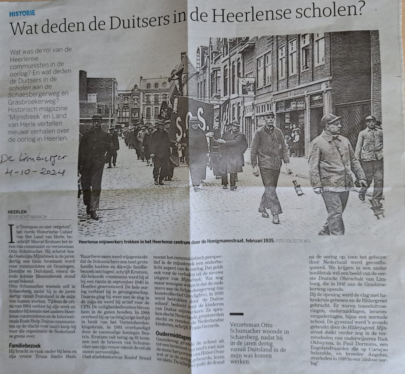 Oostelijke Mijnstreek was broeinest communisten, maar wat deden de Duitsers in de Heerlense scholen?
